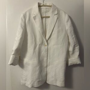 Zara white linen blazer